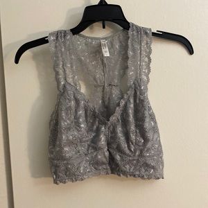 Gray Racerback lace bralette